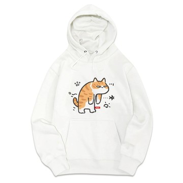 JZ TEE 橘貓-過勞 重磅刷毛連帽T