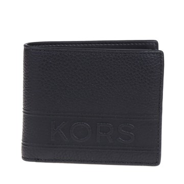 MICHAEL KORS 短夾 皮夾 鵝卵石紋真皮 男夾 錢包 零錢袋 M42142 黑色MK(現貨)▶指定Outlet商品5折起☆現貨【送禮首選★APP下單點數4倍送】