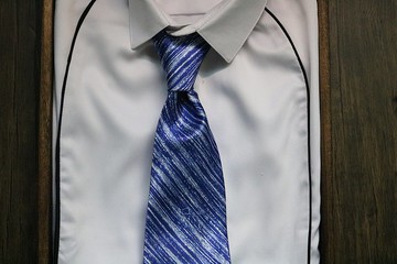 藍色斜紋商務領帶時尚簡約休閒領帶禮盒裝