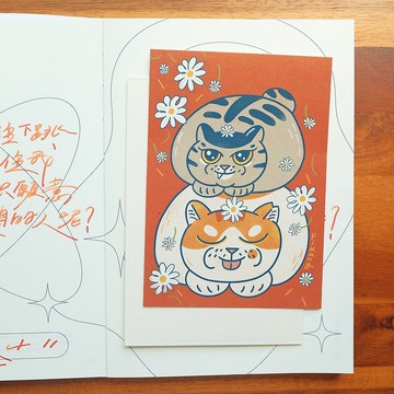 貓與花卡片 / 福吉瑪格麗特