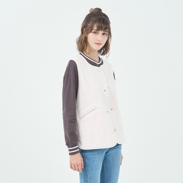 GIORDANO 女裝泰迪絨針織背心 - 99 香草冰白