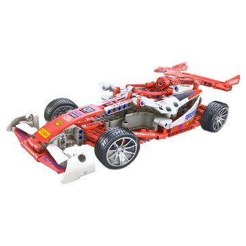 積奇樂 回力跑車 積木玩具  ABS塑膠材質  8歲以上適用  紅色  1盒