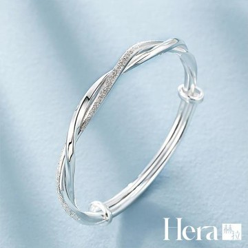 【HERA 赫拉】滿天星純銀實心莫比烏絲纏繞閃砂手鐲 H115051404
