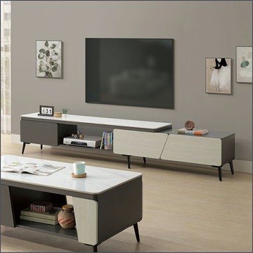 6尺岩板伸縮長櫃 電視櫃 抽屜櫃 高低櫃 【163B35402】Leader傢居館163-L208+J107岩板