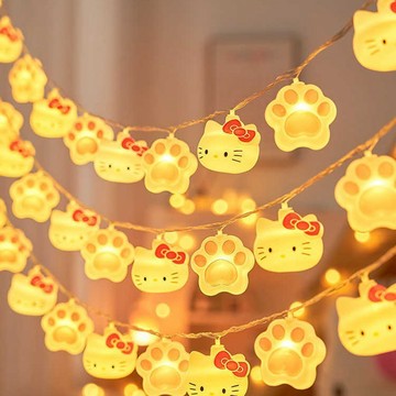 臺灣-出貨🔥ledHelloKitty燈小夜燈小彩燈少女心燈串聖誕房間裝飾氣氛燈生日 UZZR