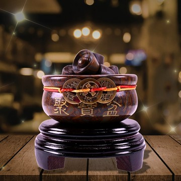 鴻運大發聚寶盆 (招財/補財庫/招財/擋煞/風水擺件/旺財位/元寶)