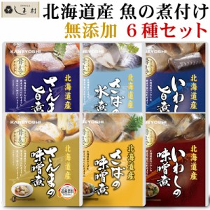 北海道産 無添加 魚の煮付け 6種 セット 兼由 レトルト食品 常温保存 惣菜 魚 和食 おかず 詰め合わせ 仕送り 一人暮らし 常温 保存 ギ