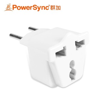 【PowerSync 群加】旅行用轉接頭 【FR】-三插轉圓腳