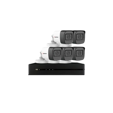 Changyun ICATCH 可取組合 KMQ-0828EU-K 5MP DVR 8路 錄影主機+IT-BL5168-TW 5MP 同軸音頻 管型攝影機*5