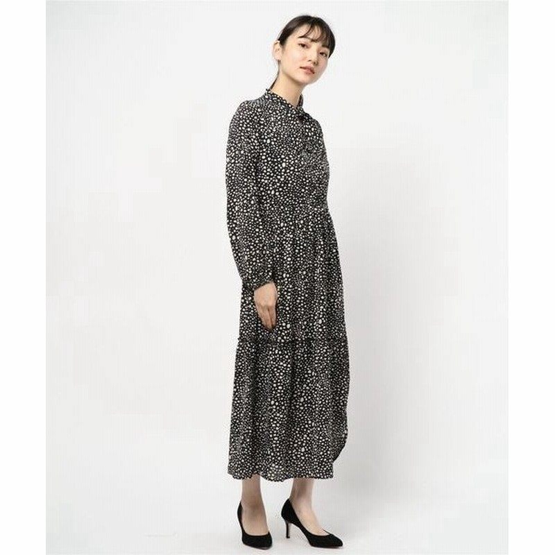 ワンピース 花柄 ダルメシアン柄 ボウタイジョーゼットワンピース 通販 Lineポイント最大0 5 Get Lineショッピング