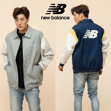 【New Balance】 NB 學院風撞色外套_男性_藍/灰色_MO51507NNY/MO51507YST