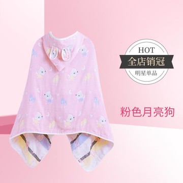 六層嬰兒斗篷浴巾可穿兒童新生寶寶包被披風洗澡吸水浴袍帶帽批發