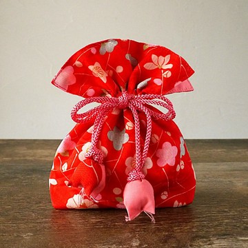 和服 絹 束口袋 招福 FUGURO 頂級 滿滿喜氣 絲綢