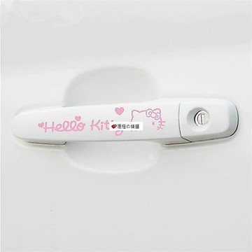 可開發票☆桃園出貨💕&KT貓車門拉手貼卡通可愛門把手貼 門拉手裝飾貼紙車貼
