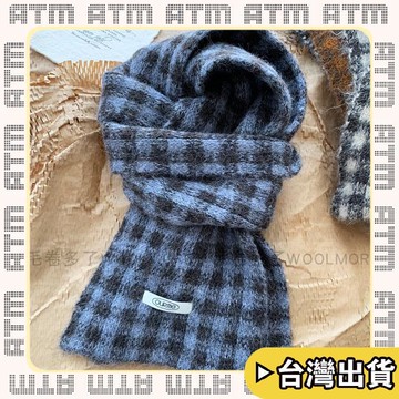 🔥臺灣出貨🔥可開發票✅輕飾時光韓國訂單復古撞色格子圍巾女2026新款秋冬百搭時髦保暖針織長圍脖