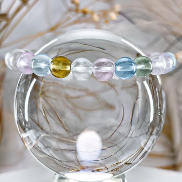 【清透冰淇淋摩根石】高品水晶手鍊手串