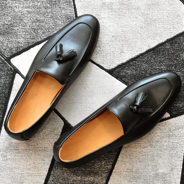 /超軟超舒適/英倫風男士休閑皮鞋一腳蹬商務真皮流蘇樂福鞋豆豆鞋