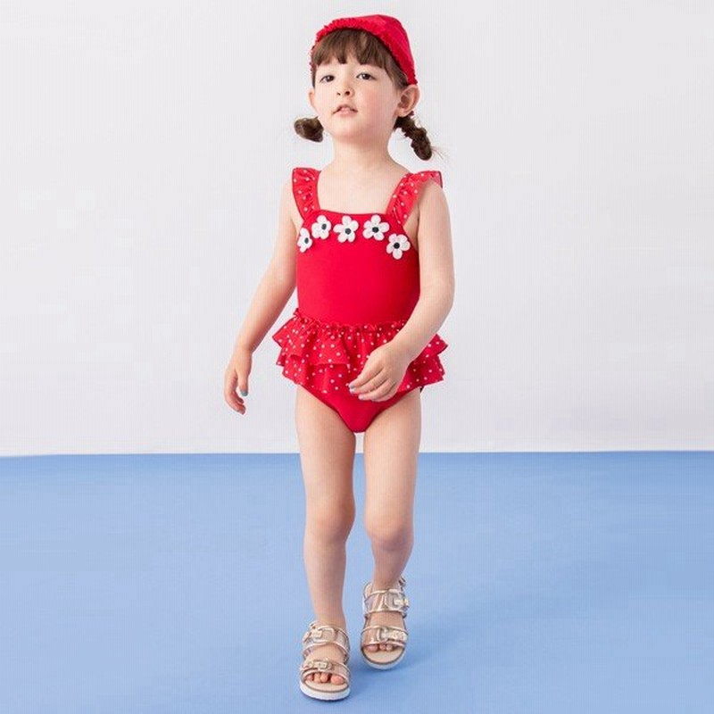 プティマイン Petit Main ドット花モチーフワンピース水着 Swim 通販 Lineポイント最大0 5 Get Lineショッピング