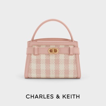 【CHARLES & KEITH】限時特價! Aubrielle 格紋手提包｜快速出貨｜520送禮首選｜情人節禮物｜生日禮物｜小CK