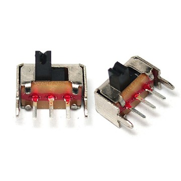 小型拔動開關SK-12D07VG3側腳滑動1P2T帶支架3腳兩檔柄高3mm