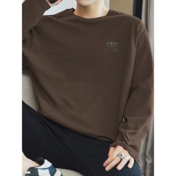 260g重磅純棉長袖t恤男美式Oversize寬松全棉內搭打底衫秋衣小衫