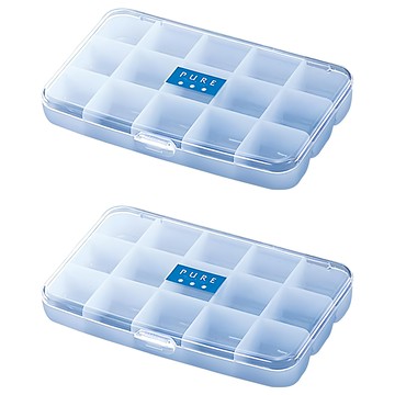 inomata 日本藥盒/首飾盒/塑膠收納盒  淺藍色  2個