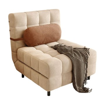 沙發床 單人折疊沙發床 寬100長195CM 燈芯絨高密度海綿坐墊 （沙發椅/閱讀椅/懶人椅/臥室沙發/躺椅）