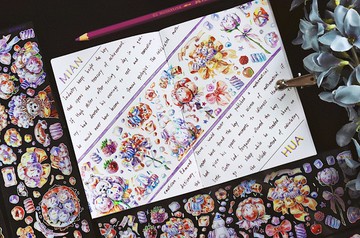 小狗棉花糖 PET 紙膠帶 立體鐳射銀/虹光/水晶 臺灣自己印 10米卷