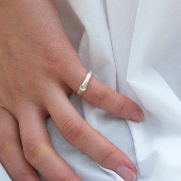 水滴迷你戒指 (銀色)