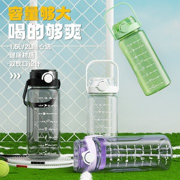 HomeTune家音 1500ml 大容量運動水壺  帶吸管提手 戶外健身 學生隨行杯 耐高溫水壺【CP-019】3Y