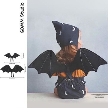 萬圣節兒童服裝cos小惡魔翅膀道具發光表演服庫洛米襪子蝙蝠配件