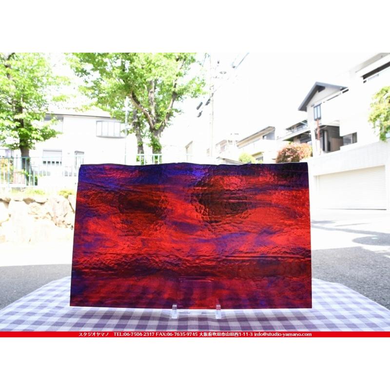 ステンドグラス 材料 ガラス ブルザイ_BU-2328-0000_719202100006_BU_E_基本サイズ：25cm×21cm_写真の1 2が基本サイズ