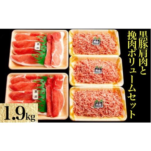 ふるさと納税 宮崎県 小林市 黒豚肩肉と挽肉ボリュームセット1.9kg
