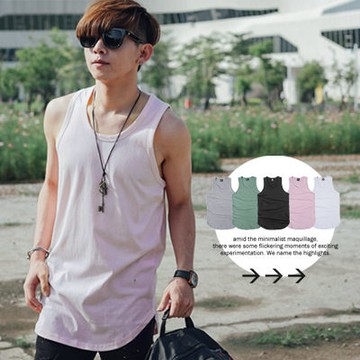 【N9557J】圓弧下擺素面長版背心(SH116-2012 )