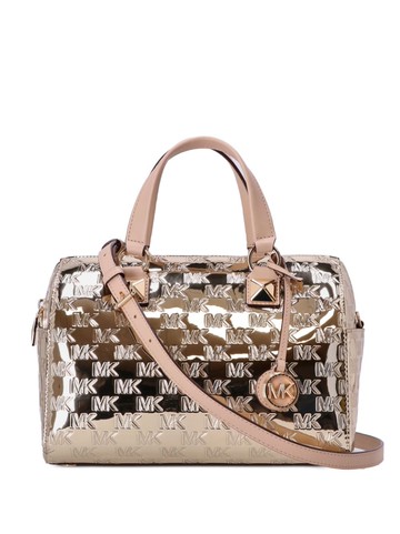 Michael Kors - medium Grayson tote bag - women - Thermoplastic Polyurethane (TPU)/Polyester/Polyester/Polyurethane - One Size - Gold
