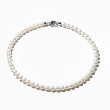 EM【eileen me】經典款天然珍珠項鍊 6.4-7.4mm 白色帶粉 約45公分