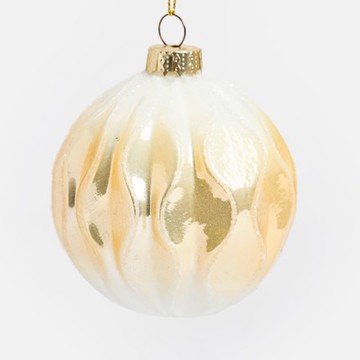 伊登玻璃圓形吊飾8cm 豎波紋金