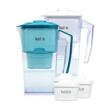 KOLIN 2.5L濾水壺(內含四重濾芯*1) 加贈2芯(共1壺3芯/適用Brita)