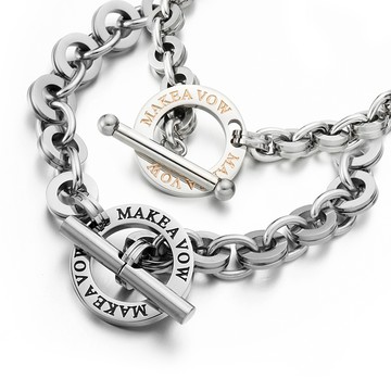 OT扣手鍊・愛的約定．白鋼．情侶｜客製刻字