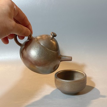 柴燒古銅金彩茶壺 / 現代感茶壺  / 小平凡手作