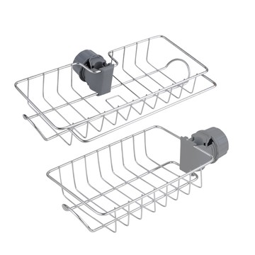 不鏽鋼 水龍頭置物架 鏤空瀝水 【A108】 免釘 置物架 瀝水架 廚房瀝水架 水龍頭置物架 收納架 流理台瀝水架 廚房 浴室 瀝水籃 收納用品 餐廚用品 衛浴用品