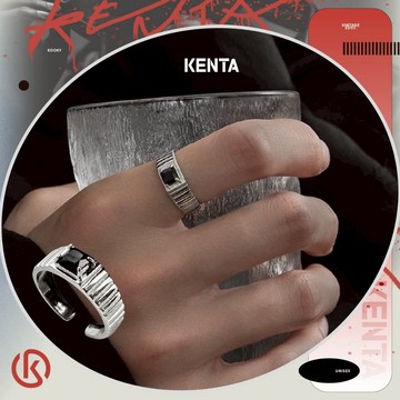 暗黑方鋯石戒指 中性飾品 穿搭配件 穿搭戒指 嘿寶石戒指 開口戒指 KENTA