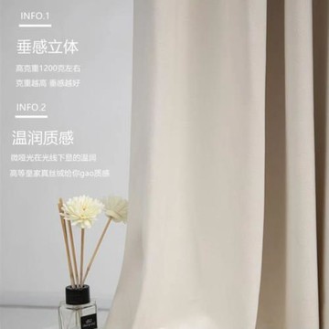 皇家真絲絨臥室客廳窗簾布輕奢現代簡約美式復古加厚遮光天鵝絲絨