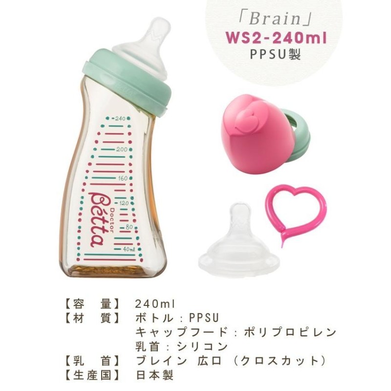 Doctor まずかっ Betta（ドクターベッタ）哺乳瓶 240ml 2本セット