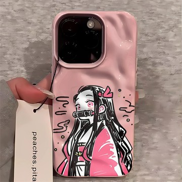 鬼滅之刃禰豆子 適用蘋果17Promax手機殼 iPhone16 15 14 13 12 11 軟殼 隕石殼 波浪保護殼