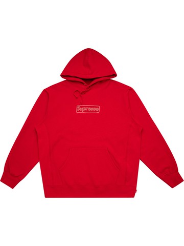 Supreme - x Kaws Chalk logo hoodie - men - Cotton - S - Red