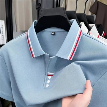 【巴黎精品】現貨+預購 夏季短袖上衣男襯衫高爾夫球衫絲質翻領休閒百搭商務T恤-薄款男POLO衫4色a1jw16