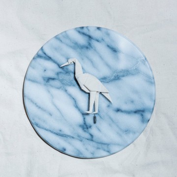 \百鳥園/ 摺紙胸針_白鸛