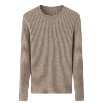 修身純山羊絨衫女圓領毛衣秋冬顯瘦純色抽條毛衫休閑打底衫E2230