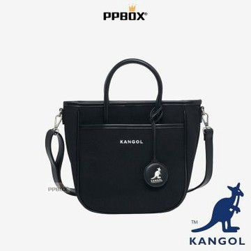KANGOL 皮革滾邊手提包 附背帶 包包 【64528703】